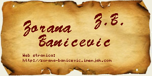 Zorana Banićević vizit kartica